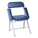 two folded down padded straight arms on phlebotomy chair